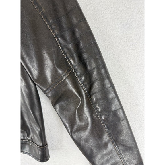 LEVI STRAUSS & Co Jacket Size Large Faux Brown Leather Levi's Distressed - Picture 14 of 14